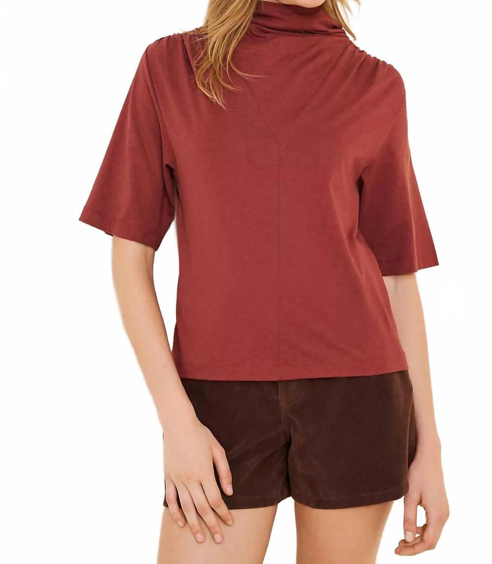 NEW NATION LTD lara cowl neck tee in stallion